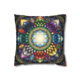 Mystic Jewel Mandala - Suede Square Pillowcase