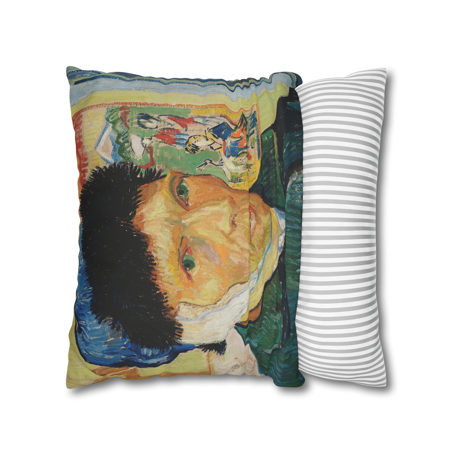 Van Gogh, Vincent - Self Portrait with Bandaged Ear (1889) - Suede Square Pillowcase