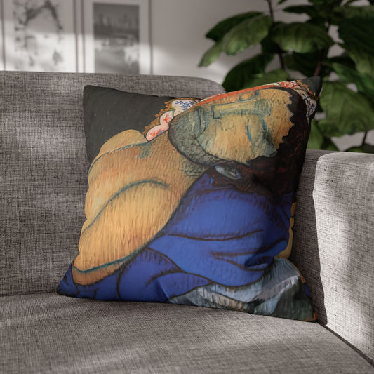 Filiger, Charles - The Recumbent Christ (1895) - Suede Square Pillowcase