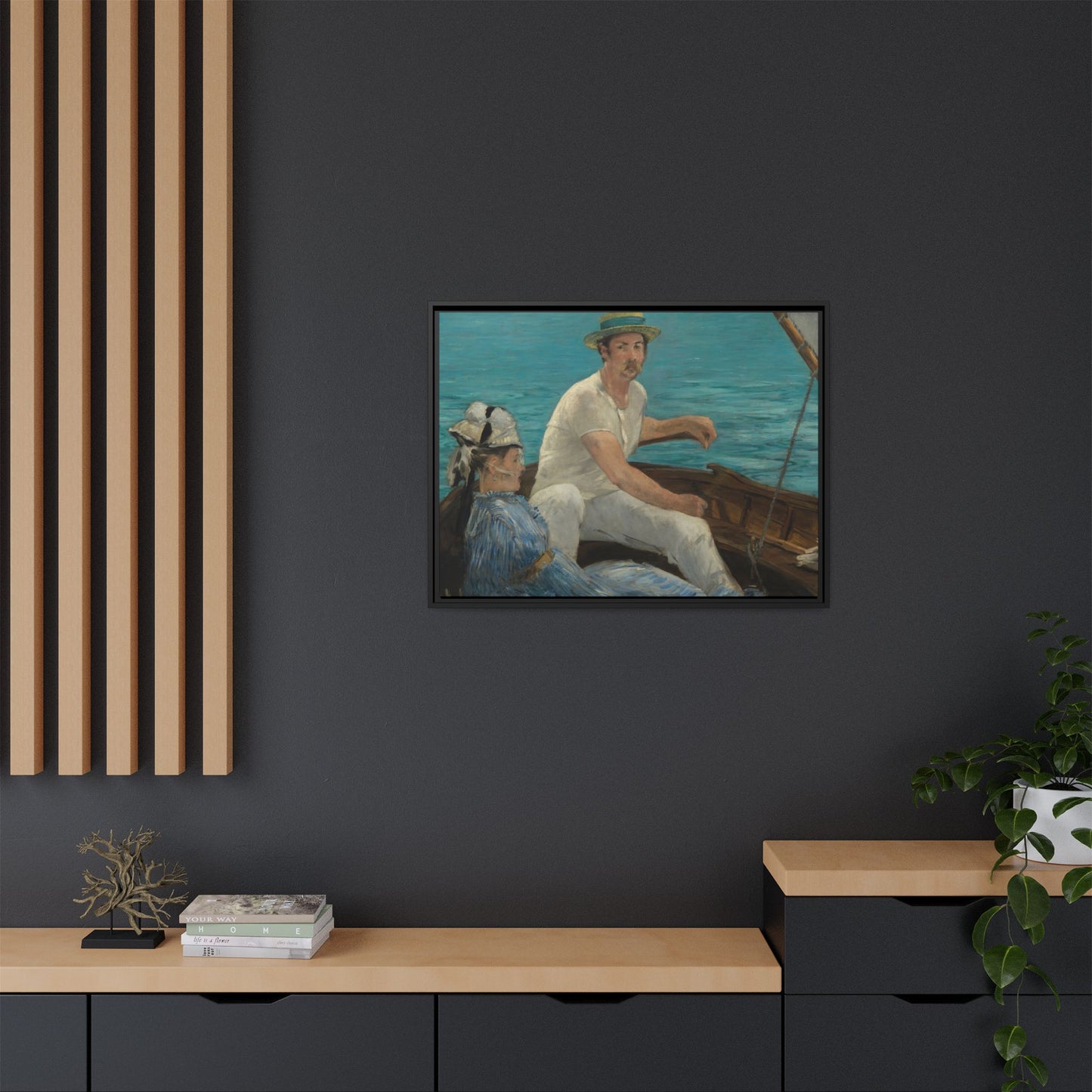 Manet, Édouard - Boating (1874) - Matte Canvas, Framed