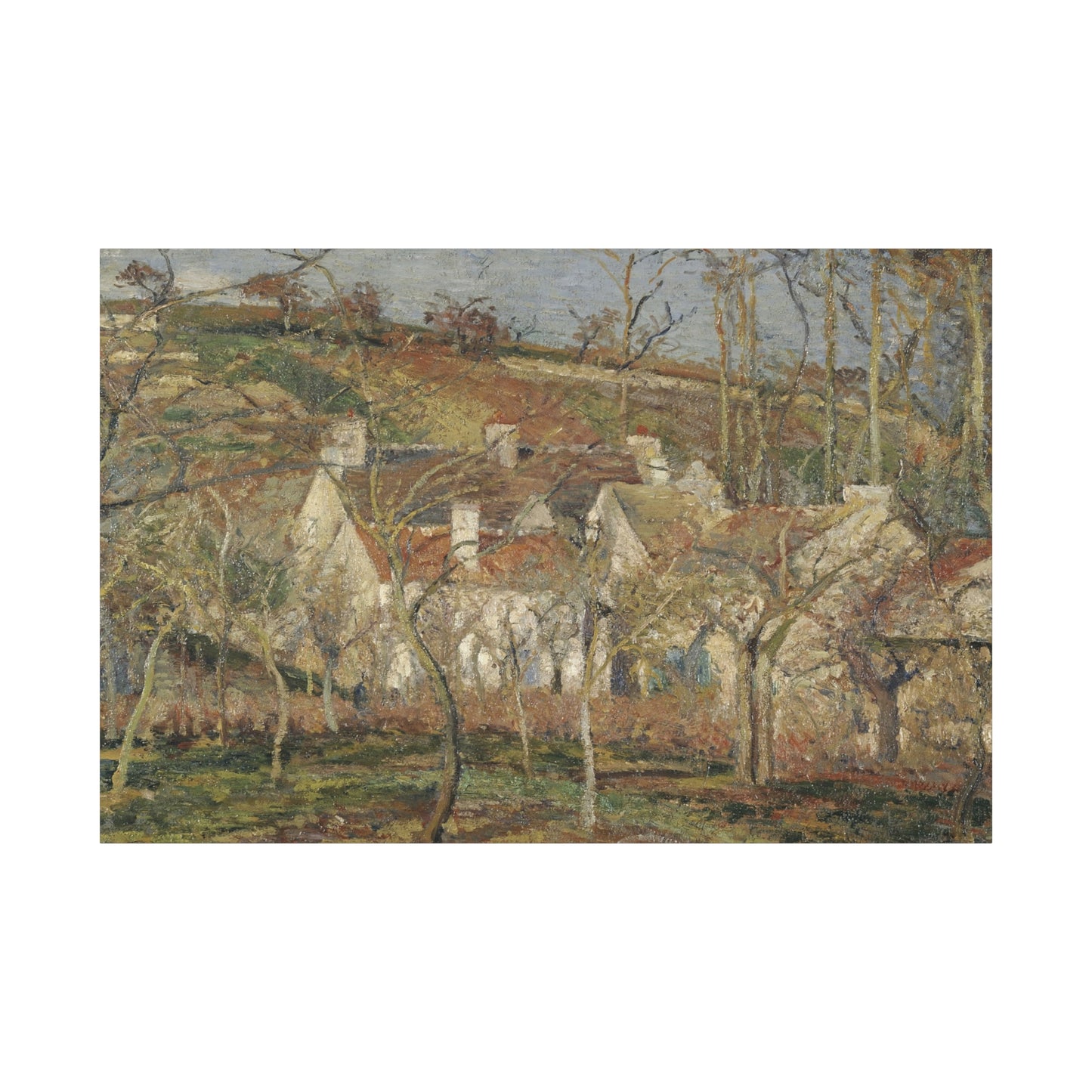 Pissarro, Camille - Red Roofs, Corner of a Village in Winter (1877) - Canvas Block, unframed