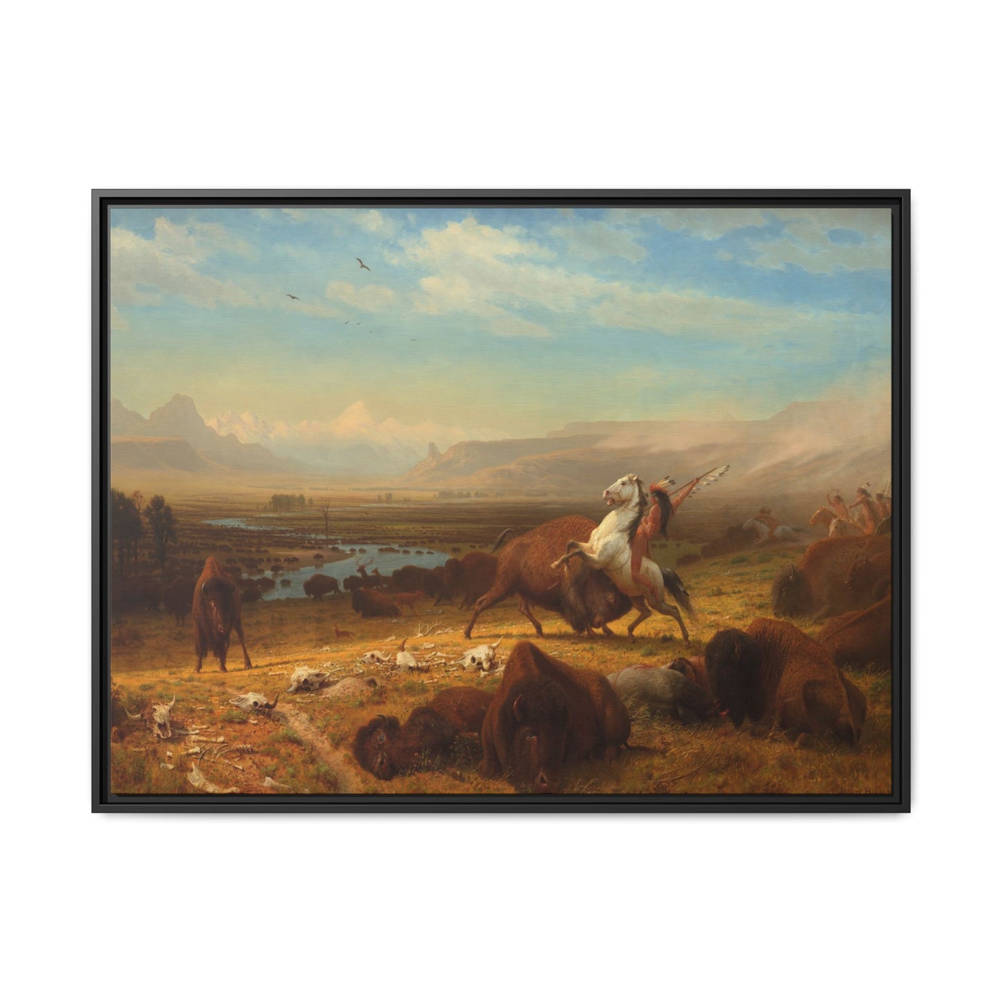 Bierstadt, Albert - The Last of the Buffalo  (1888) - Matte Canvas, Framed
