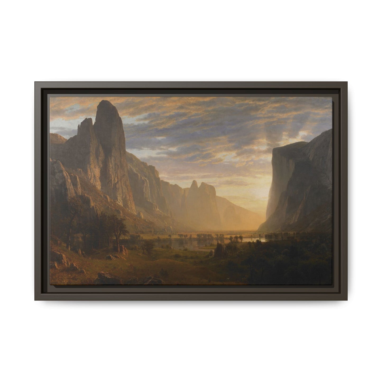 Bierstadt, Albert - Looking Down Yosemite Valley (1865) - Matte Canvas, Framed