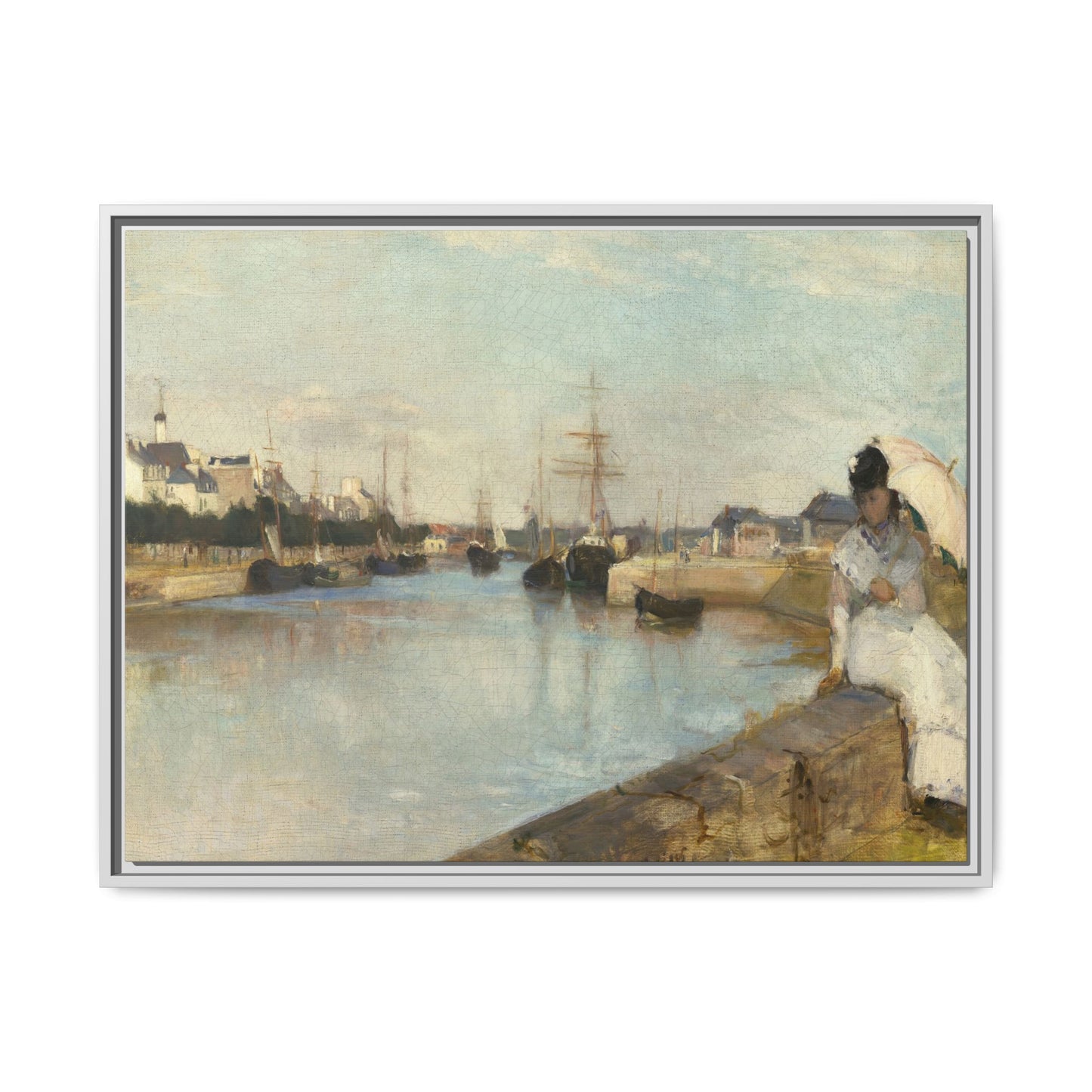 Morisot, Berthe - The Harbor at Lorient (1869) - Matte Canvas, Framed