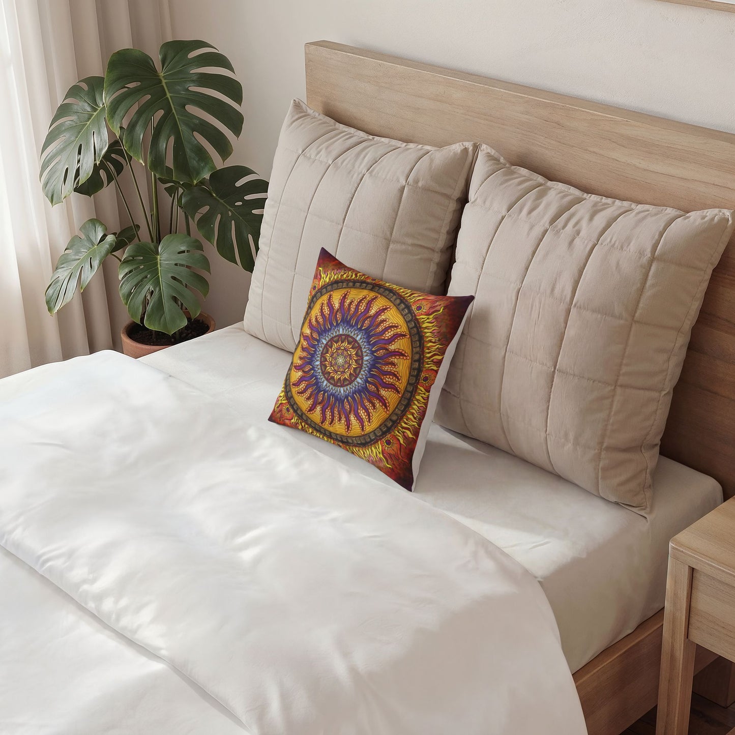 Pacio, Adam - Solar Disc Mandala - Poly Velvet Pillow