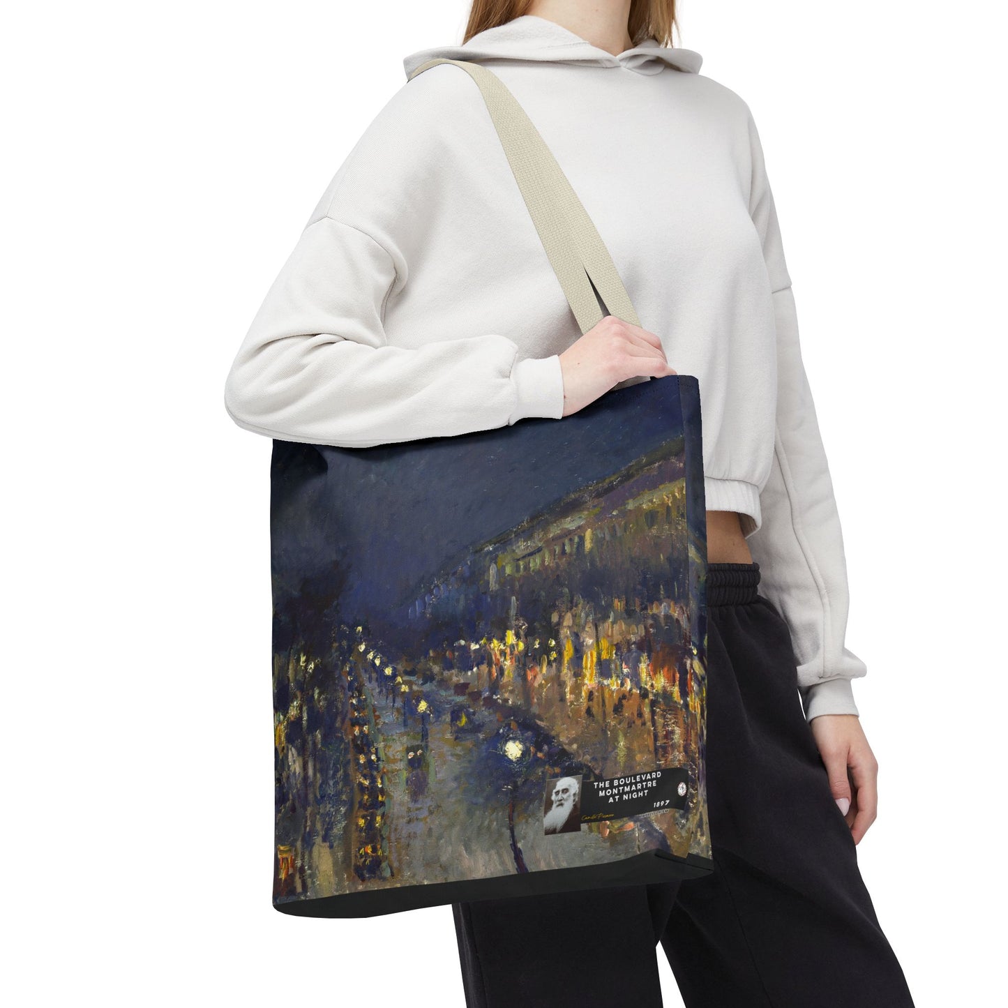 Pissarro, Camille - The Boulevard Montmartre At Night (1897) - Tote Bag