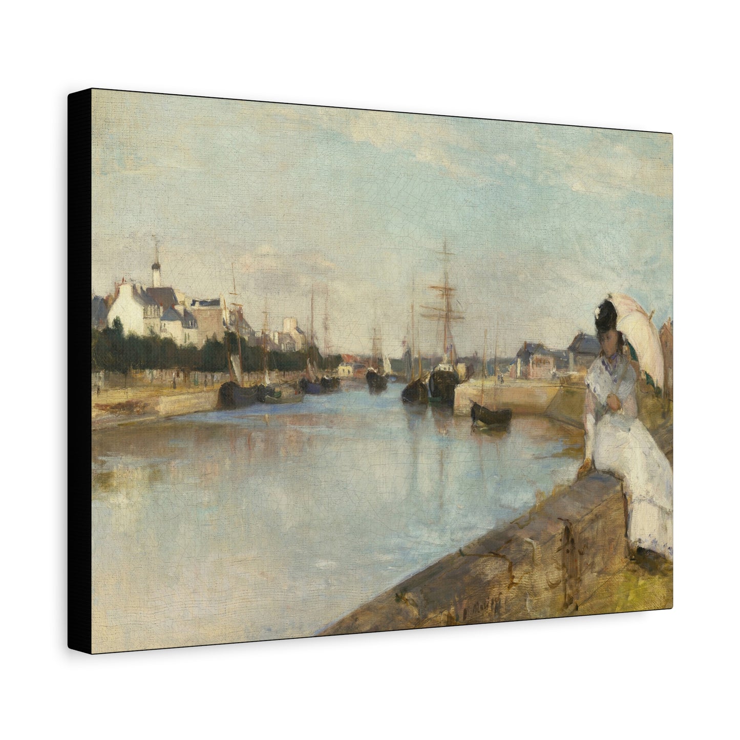 Morisot, Berthe - The Harbor at Lorient (1869) - Canvas Block, unframed