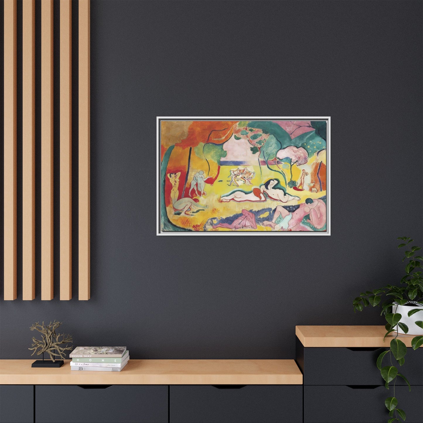 Matisse, Henri - The Joy of Life (1905) - Matte Canvas, Framed