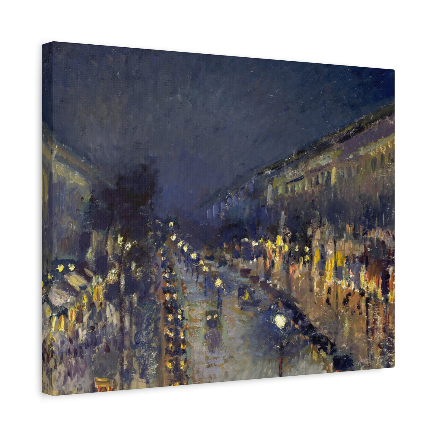 Pissarro, Camille - The Boulevard Montmartre At Night (1897) - Canvas Block, unframed