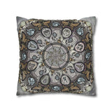 Memento Mori Mandala - Suede Square Pillowcase
