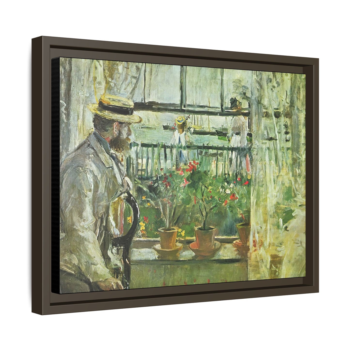 Morisot, Berthe - Eugene Manet on the Isle of Wight (1875) - Matte Canvas, Framed