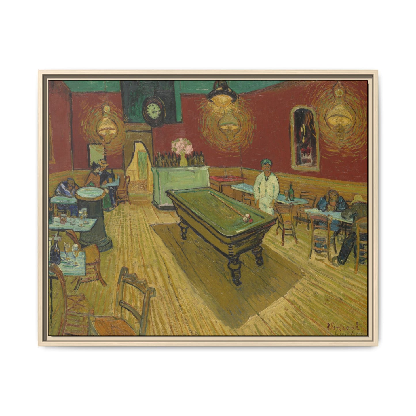Van Gogh, Vincent - The Night Cafe (1888) - Matte Canvas, Framed