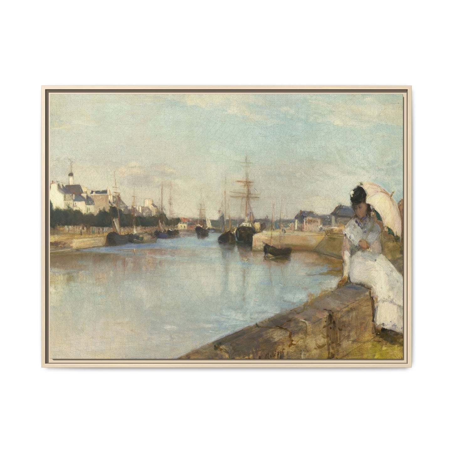 Morisot, Berthe - The Harbor at Lorient (1869) - Matte Canvas, Framed