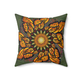 Monarch Butterfly Mandala - Suede Square Pillow