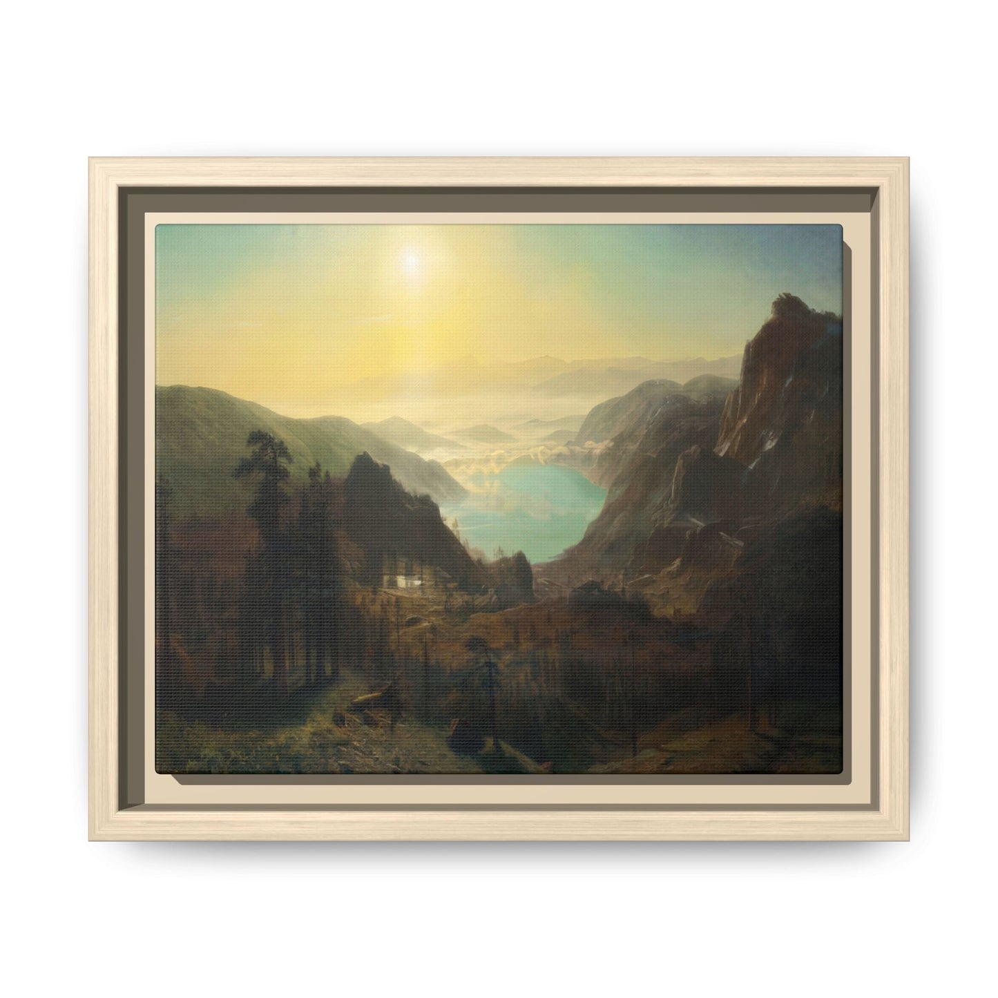 Bierstadt, Albert - Donner Lake from the Summit (1873) - Matte Canvas, Framed