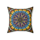 Emerald Arrows Mandala - Suede Square Pillow