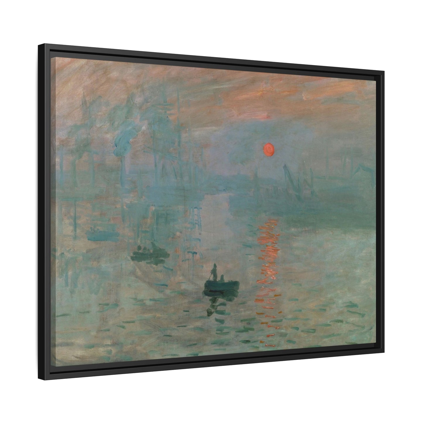 Monet, Claude - Impression, Sunrise (1872) - Matte Canvas, Framed