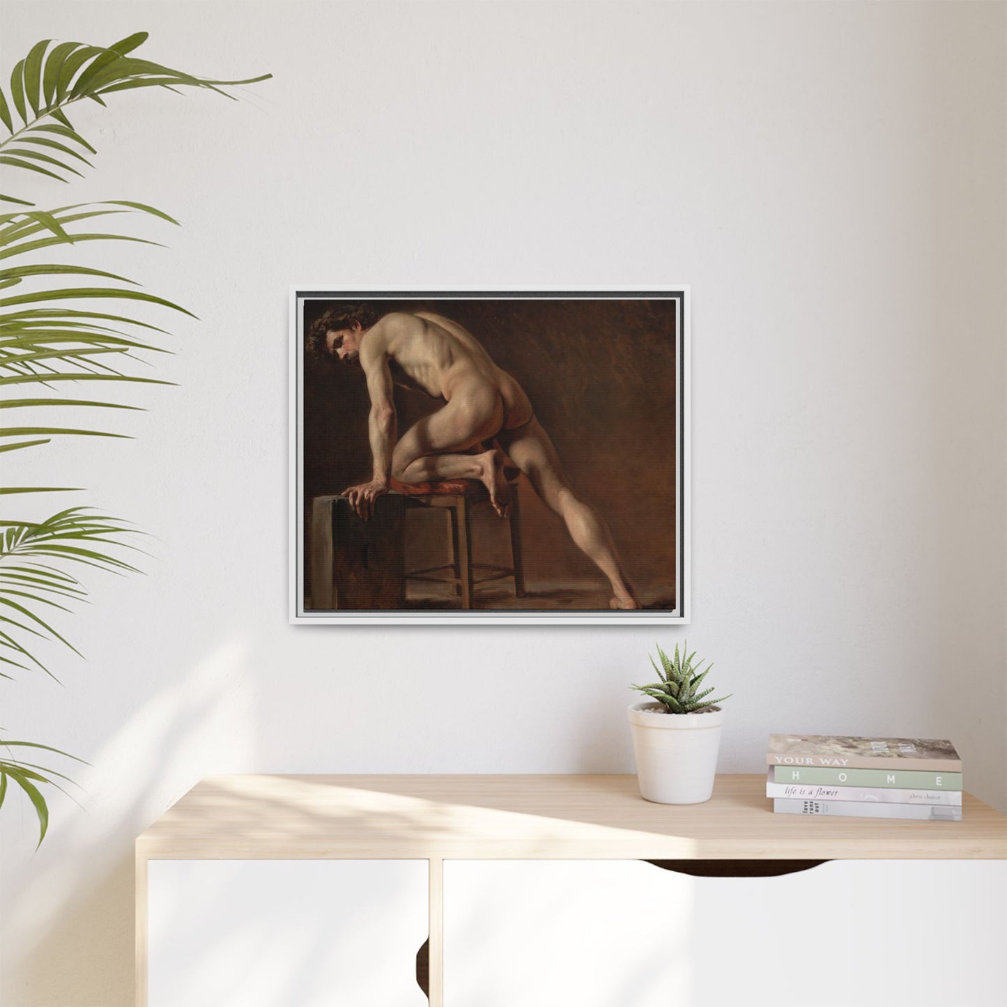Courbet, Gustave - Study of a Nude Man (1840) - Matte Canvas, Framed