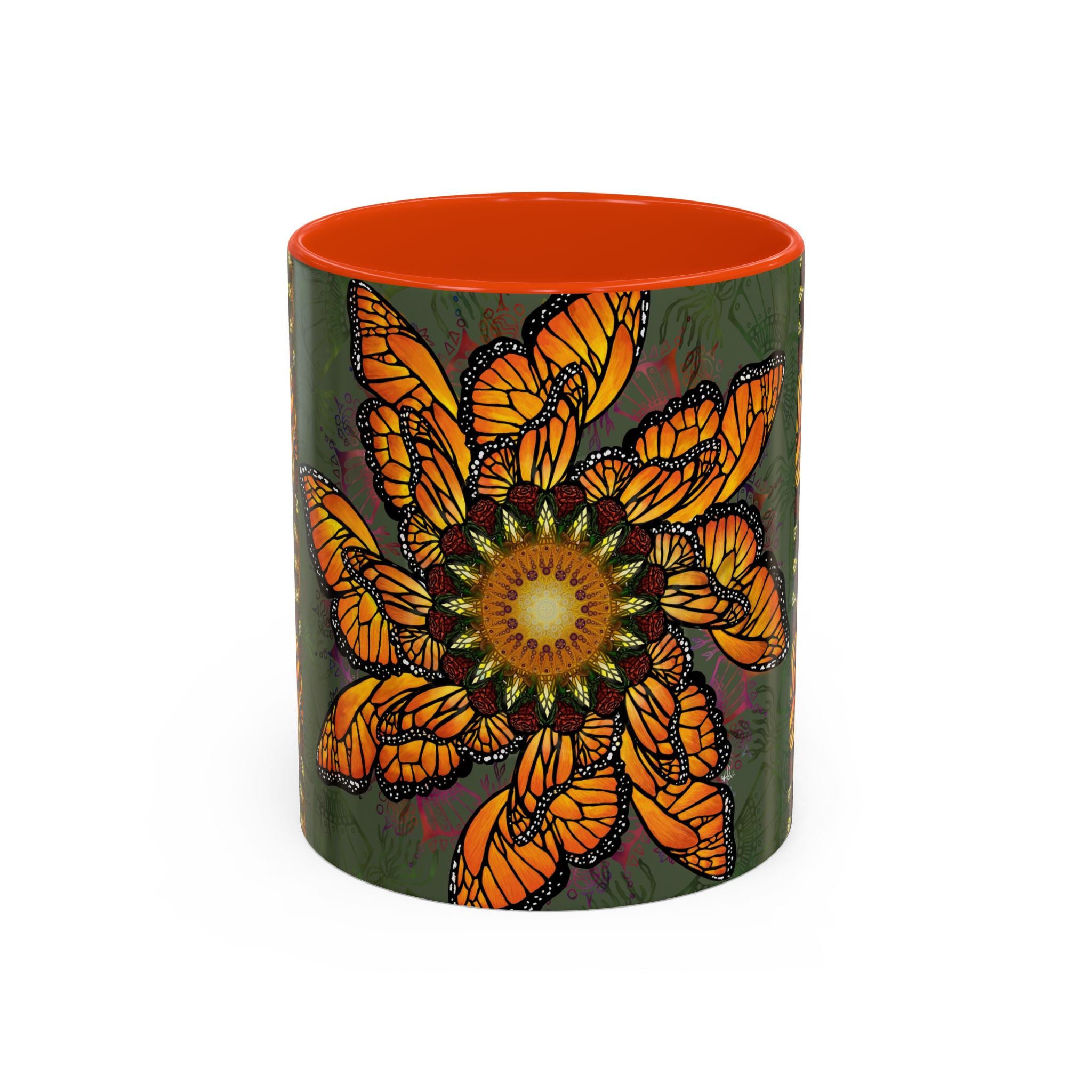 Monarch Butterfly Mandala - Colorful Accent Mugs