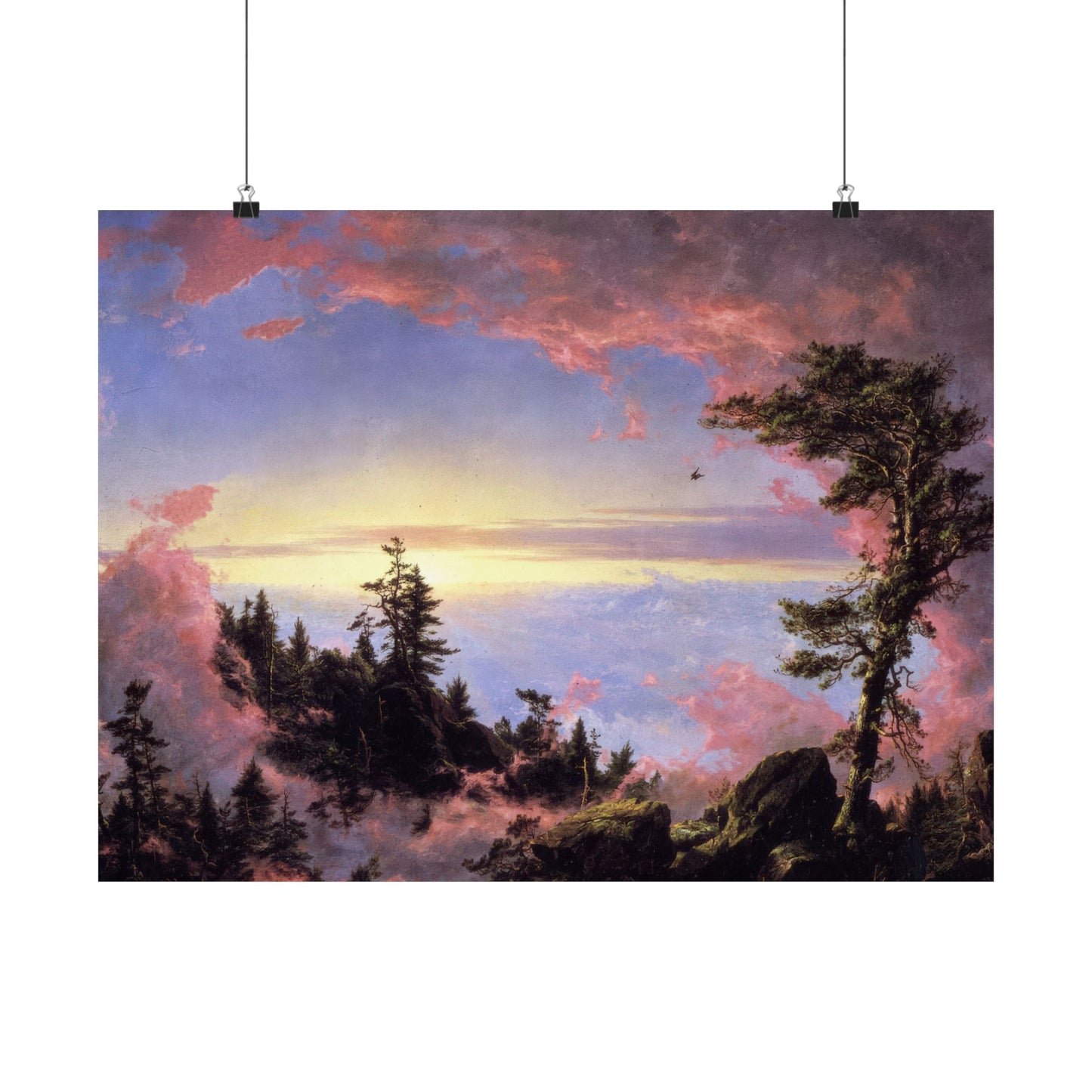 Church, Frederic Edwin - Above the Clouds at Sunrise  (1849) - Satin Posters