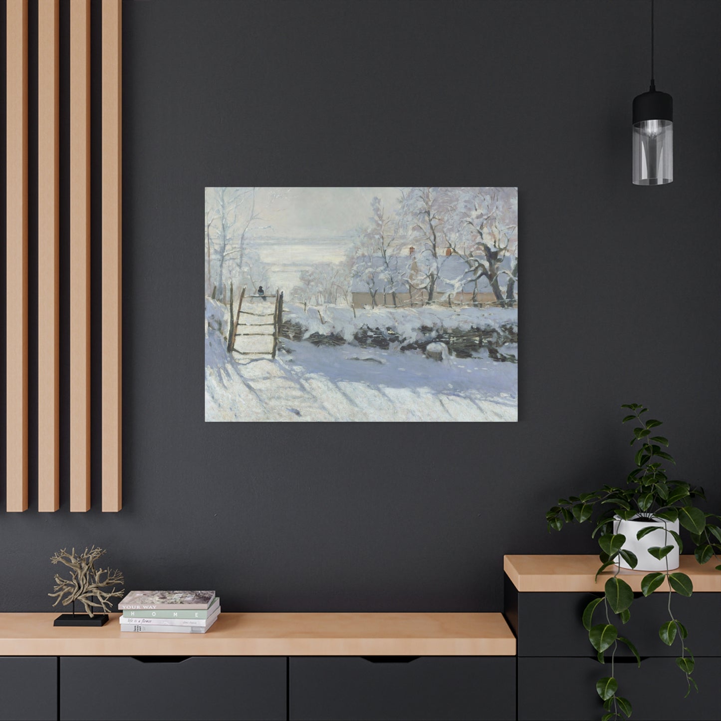Monet, Claude - The Magpie (1868) - Canvas Block, unframed