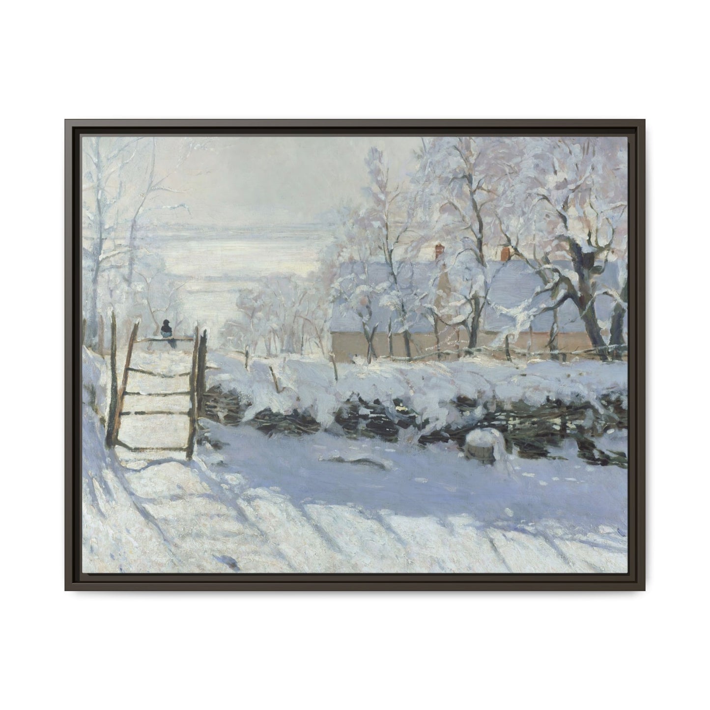 Monet, Claude - The Magpie (1868) - Matte Canvas, Framed