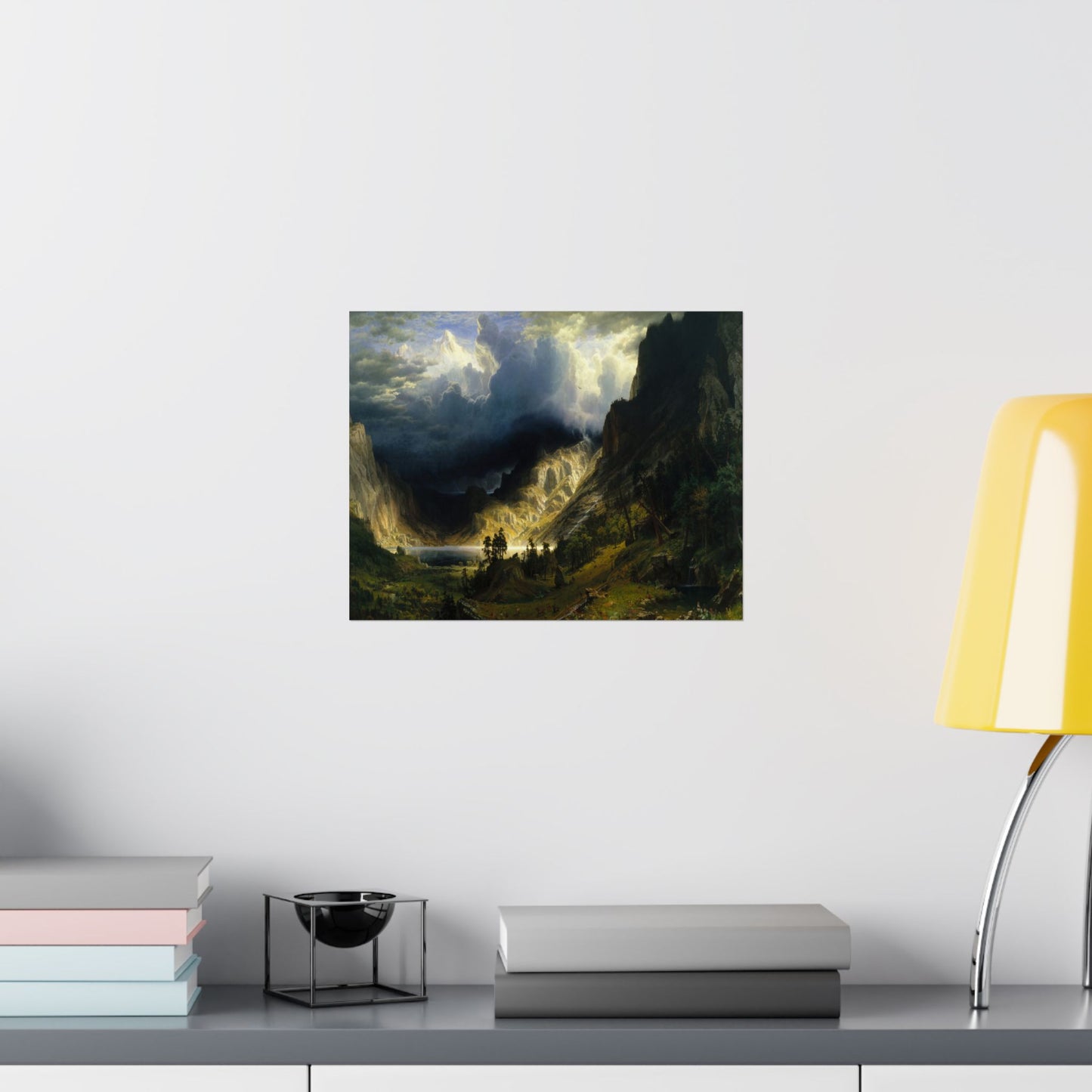 Bierstadt, Albert - A Storm in the Rocky Mountains, Mt. Rosalie (1866) - Satin Posters