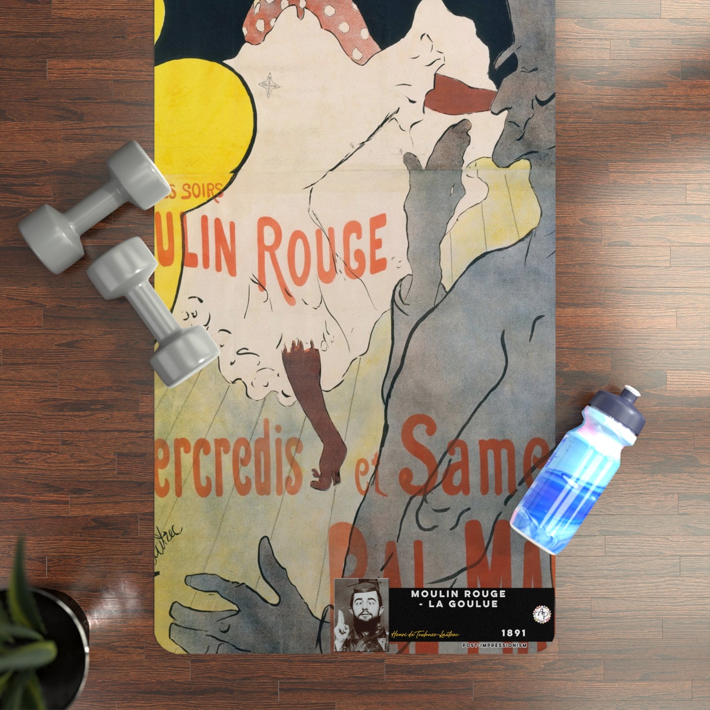 Toulouse-Lautrec, Henri - Moulin Rouge - La Goulue (1891) - Rubber Yoga Mat