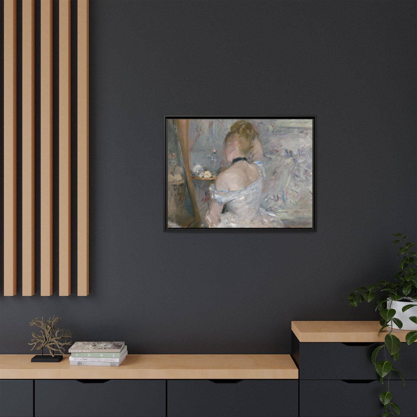 Morisot, Berthe - Woman at Her Toilette (1880) - Matte Canvas, Framed