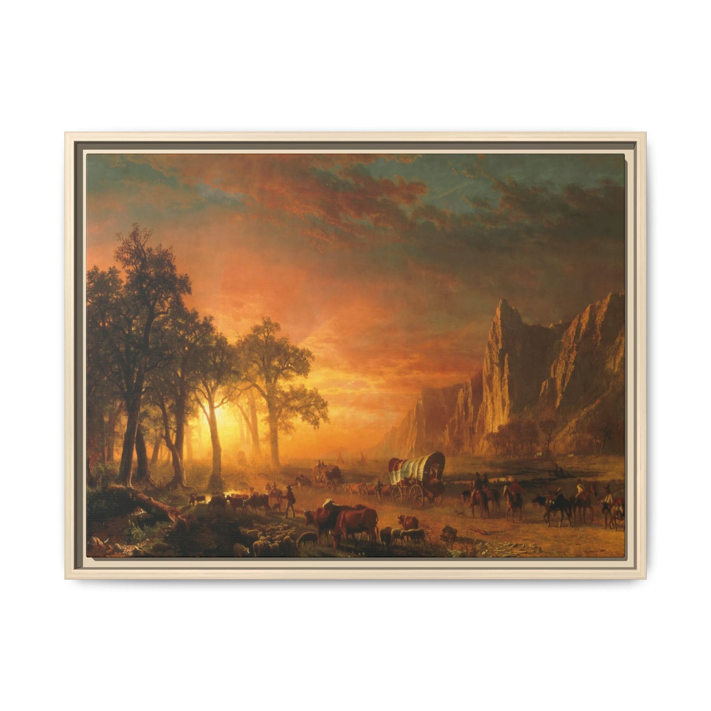 Bierstadt, Albert - Emigrants Crossing the Plains (1867) - Matte Canvas, Framed