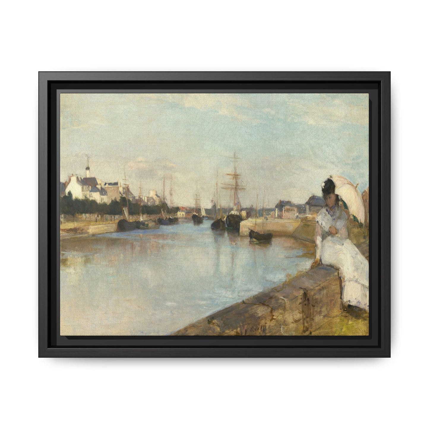 Morisot, Berthe - The Harbor at Lorient (1869) - Matte Canvas, Framed