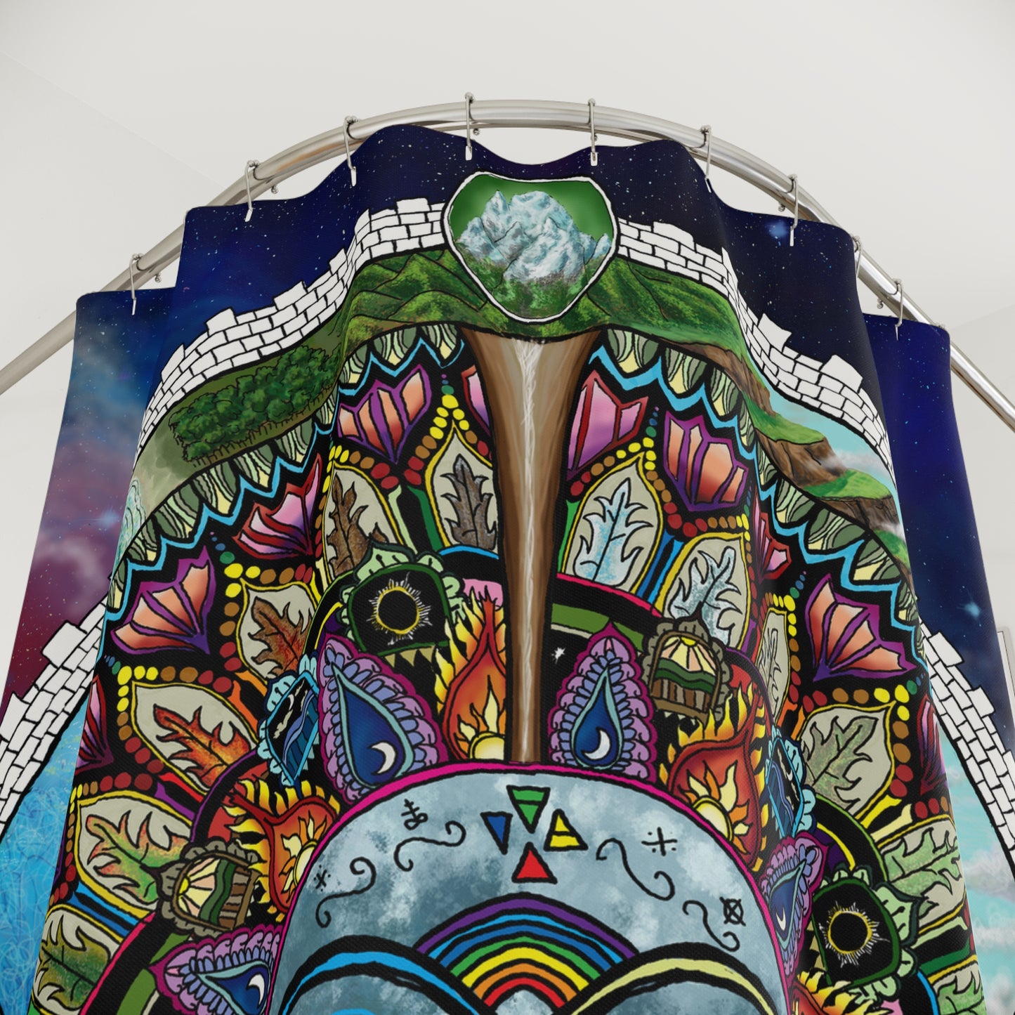 Lunar Rites Mandala - Shower Curtains