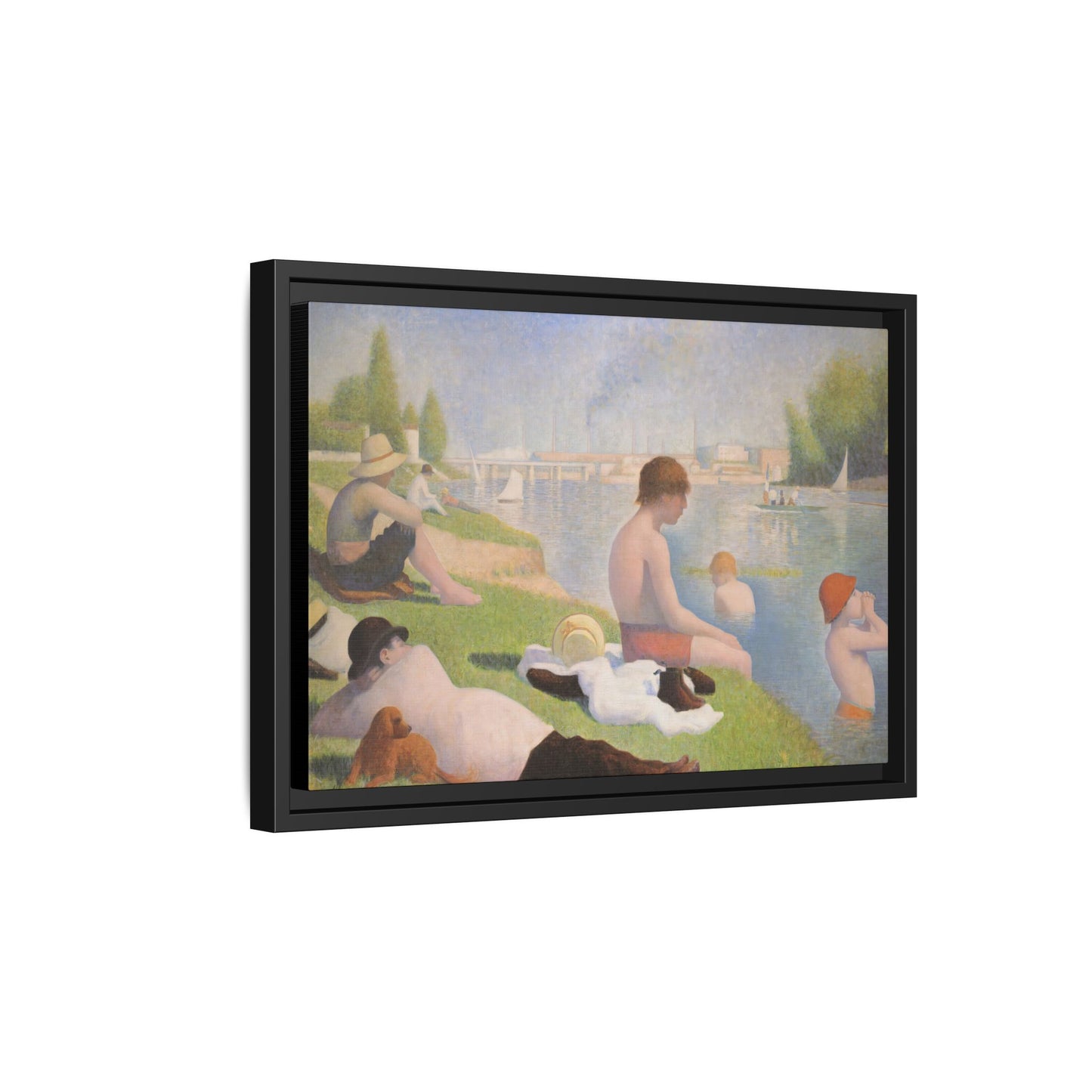 Seurat, Georges - Bathers at Asnières (1884) - Matte Canvas, Framed