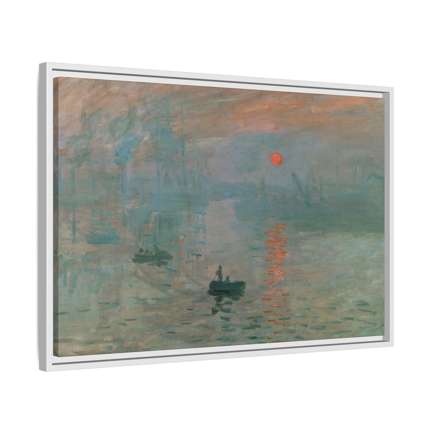 Monet, Claude - Impression, Sunrise (1872) - Matte Canvas, Framed