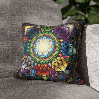 Pacio, Adam - Mystic Jewel Mandala - Suede Square Pillowcase
