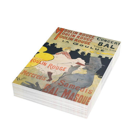 Toulouse-Lautrec, Henri - Moulin Rouge - La Goulue (1891) - Postcard Bundles with Envelopes Included