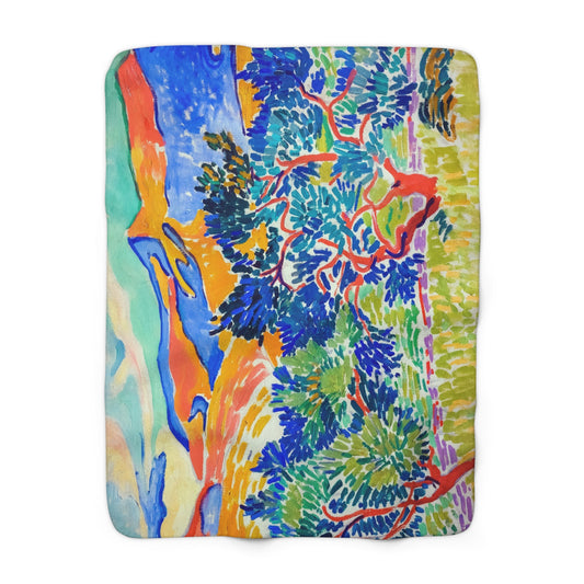 Derain, André - Mountains at Collioure (1905) - Sherpa Fleece Blanket