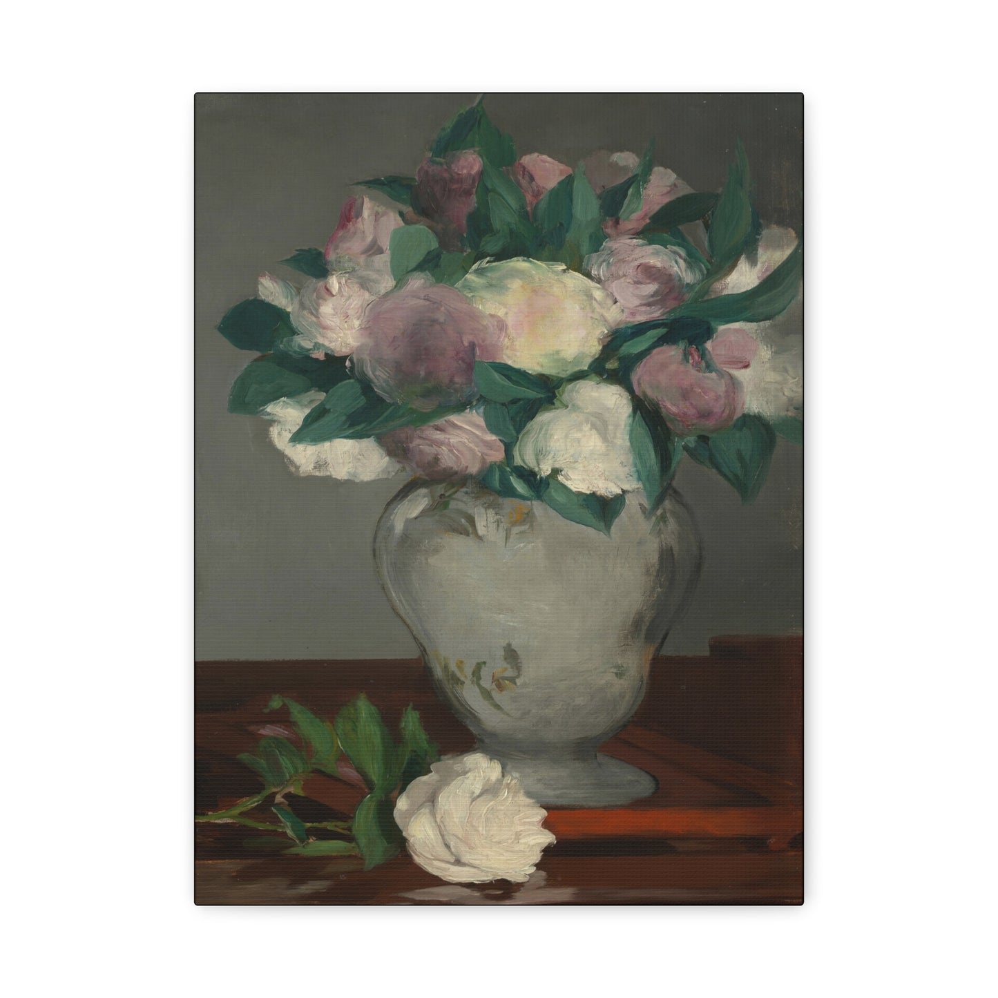 Manet, Édouard - Peonies (1864) - Canvas Block, unframed