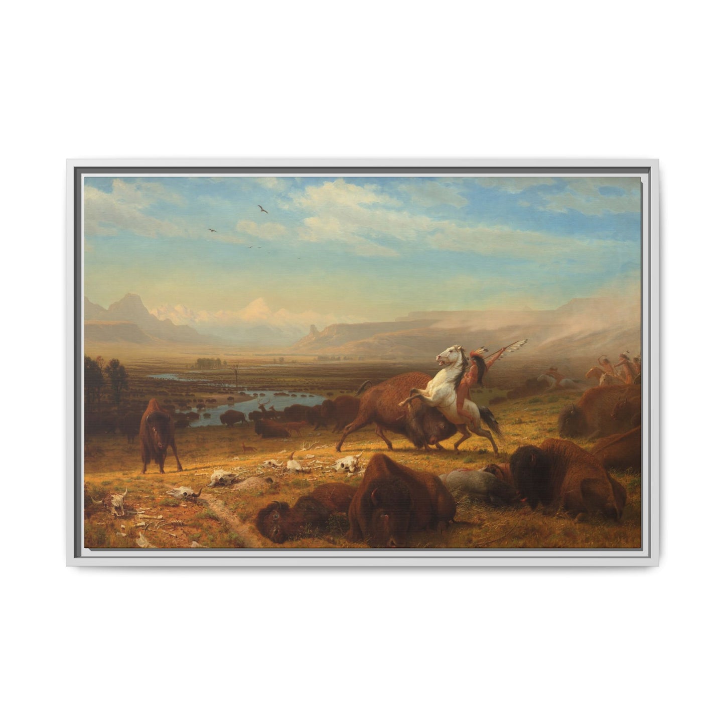 Bierstadt, Albert - The Last of the Buffalo  (1888) - Matte Canvas, Framed