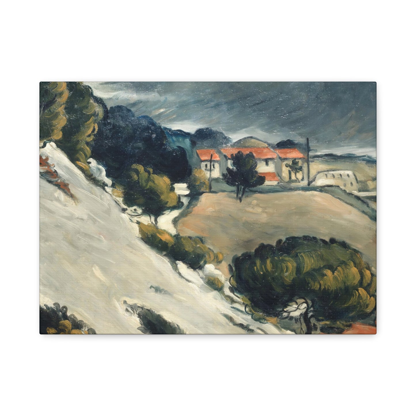 Cézanne, Paul - L’Estaque, Melting Snow (1870) - Canvas Block, unframed