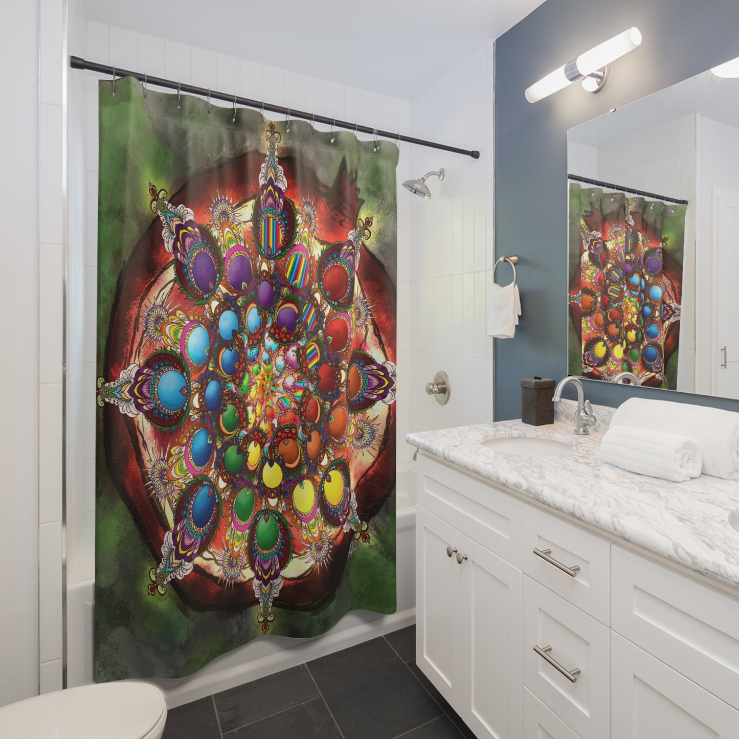 Seeds of Pride Mandala - Shower Curtains
