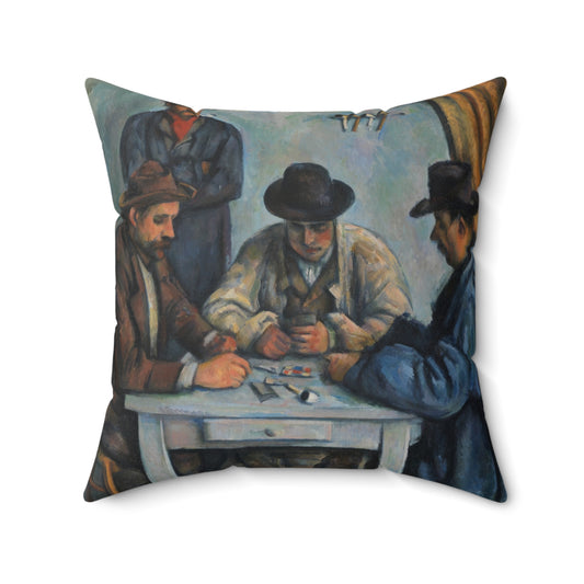 Cézanne, Paul - The Card Players (1892) - Suede Square Pillow