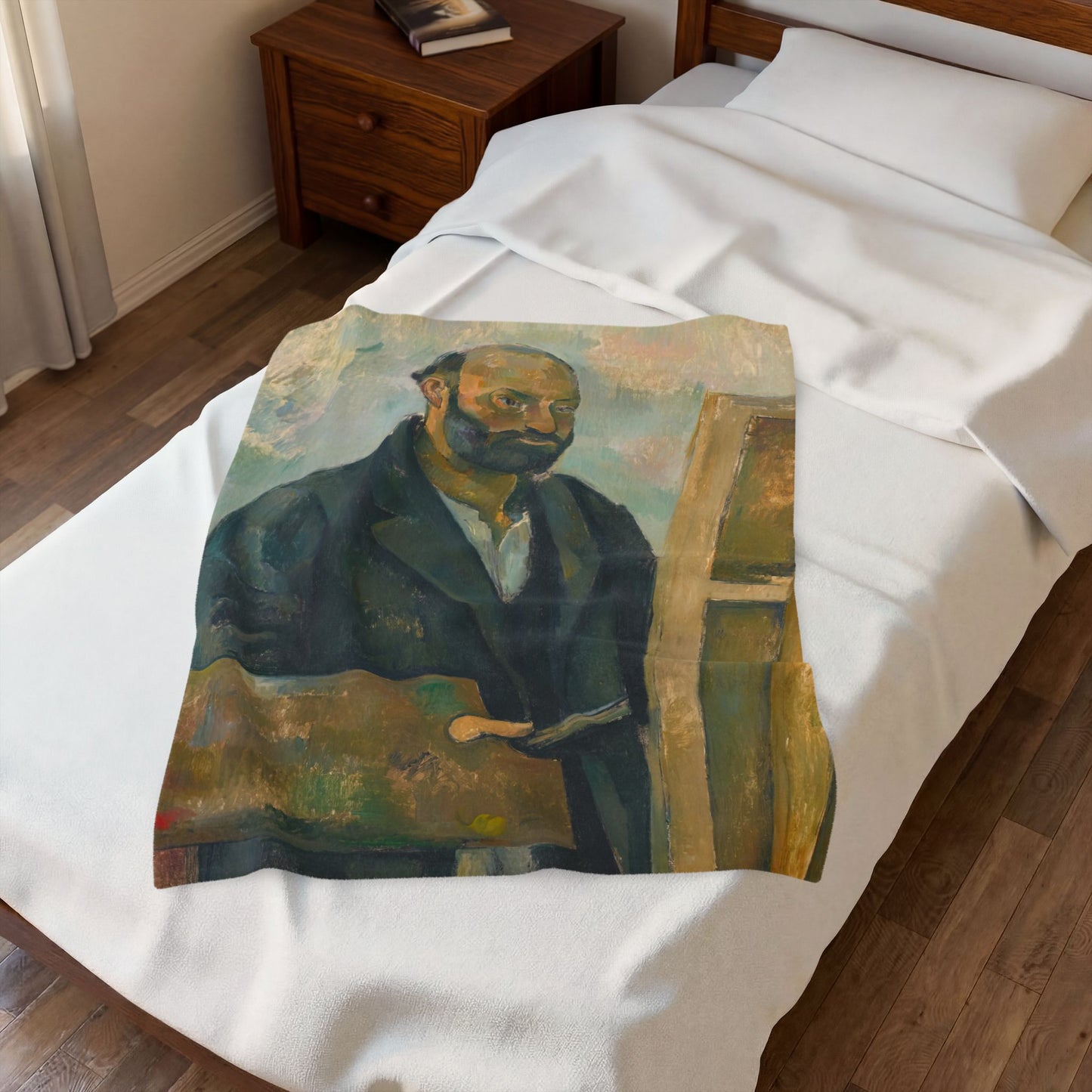 Cézanne, Paul - Portrait of the Artist with a Palette (1890) - Velveteen Plush Blanket