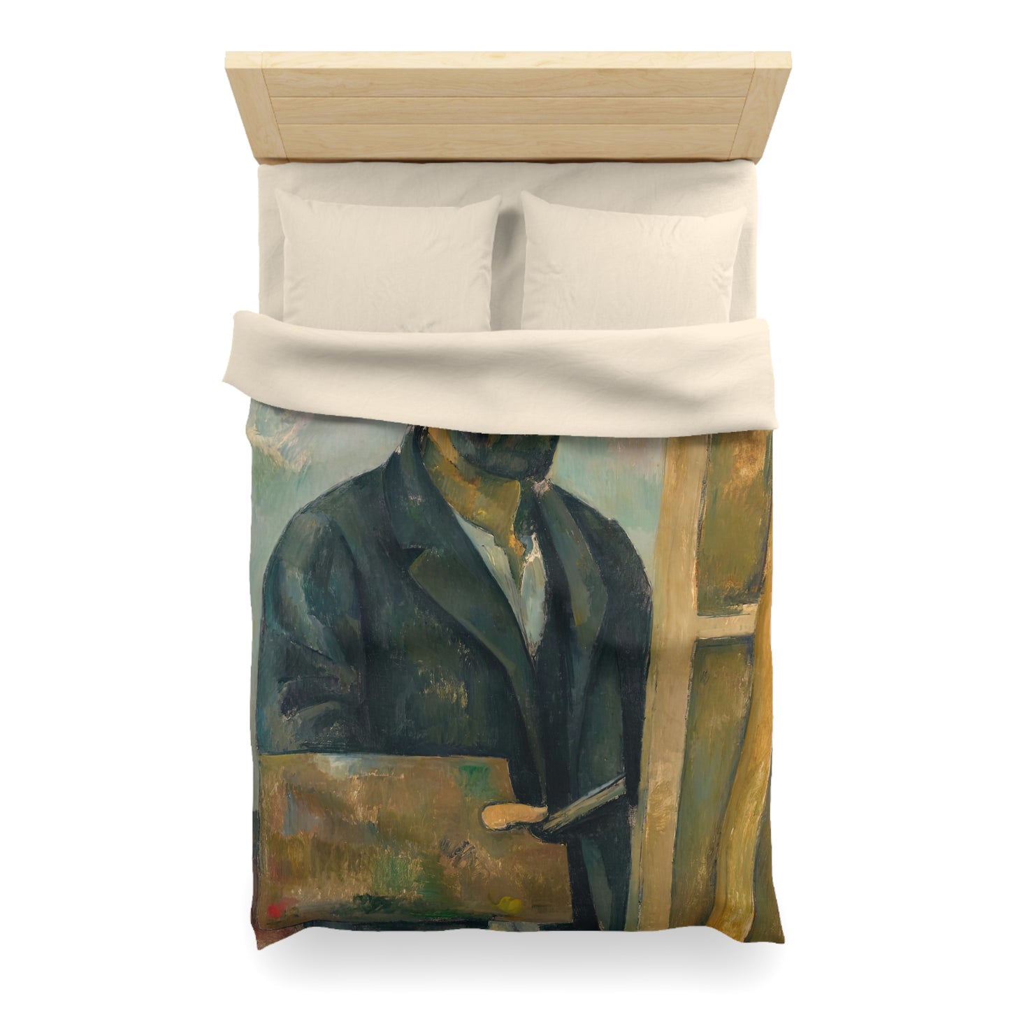 Cézanne, Paul - Portrait of the Artist with a Palette (1890) - Microfiber Duvet Cover