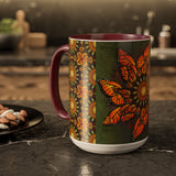 Monarch Butterfly Mandala - Colorful Accent Mugs