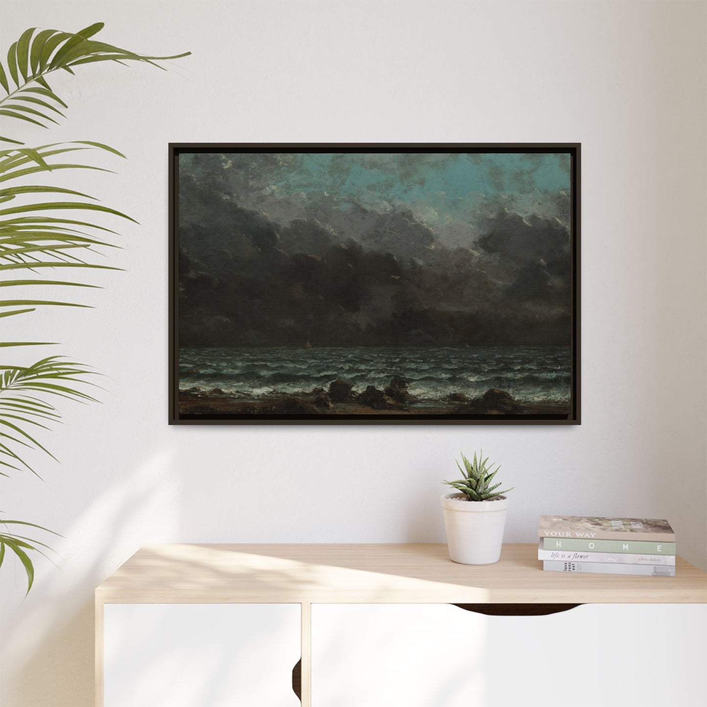 Courbet, Gustave - The Sea (1865) - Matte Canvas, Framed