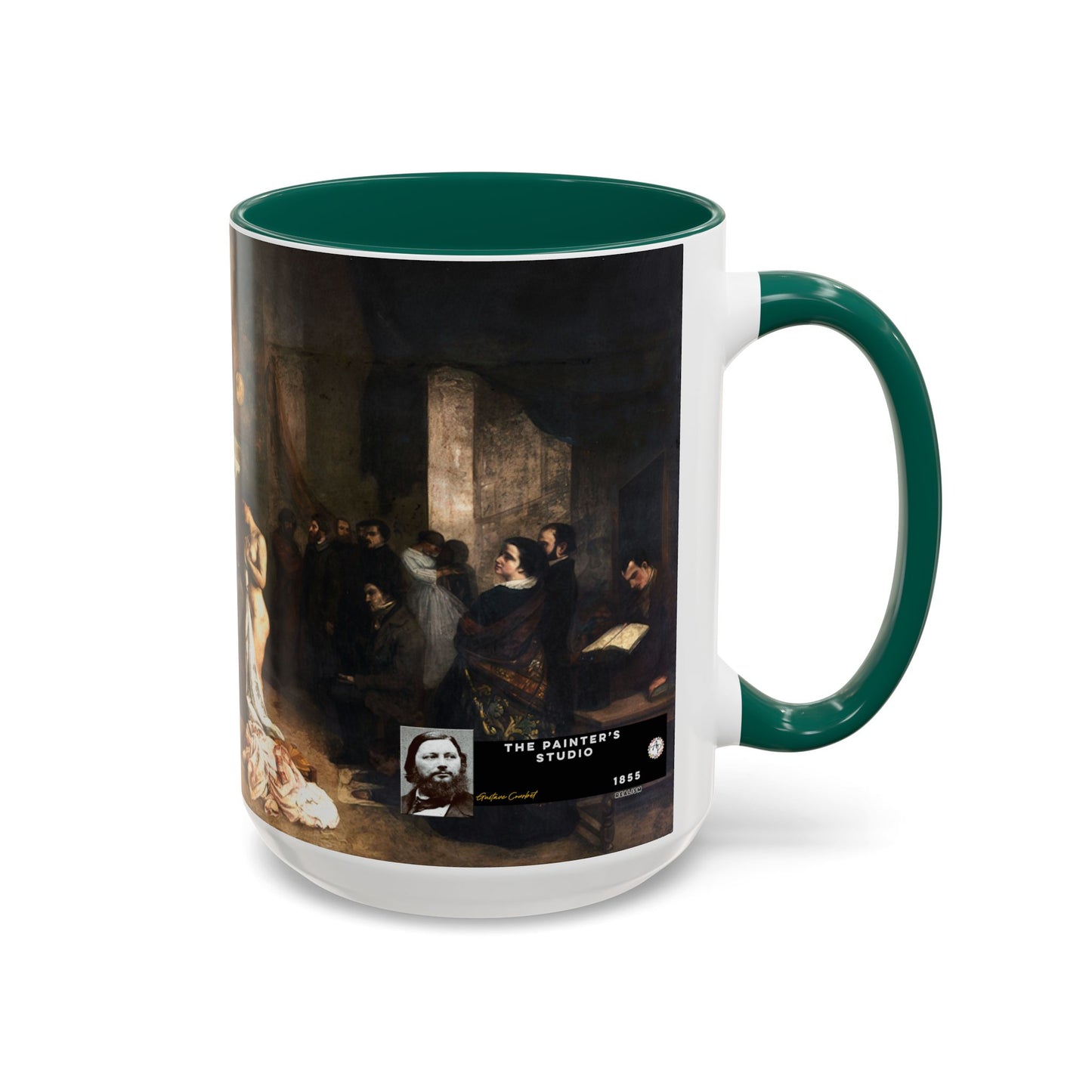 Courbet, Gustave - The Painter’s Studio (1855) - Colorful Accent Mugs