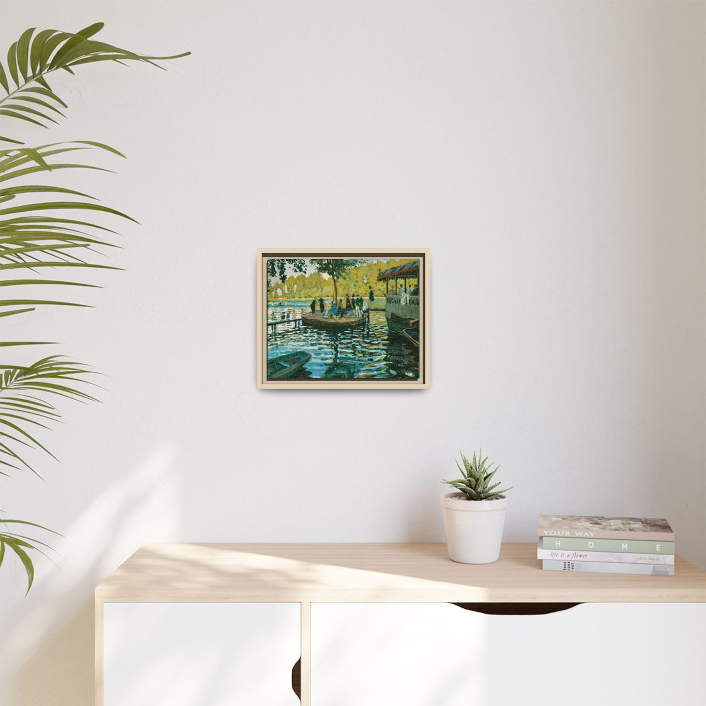 Monet, Claude - La Grenouillere (1869) - Matte Canvas, Framed
