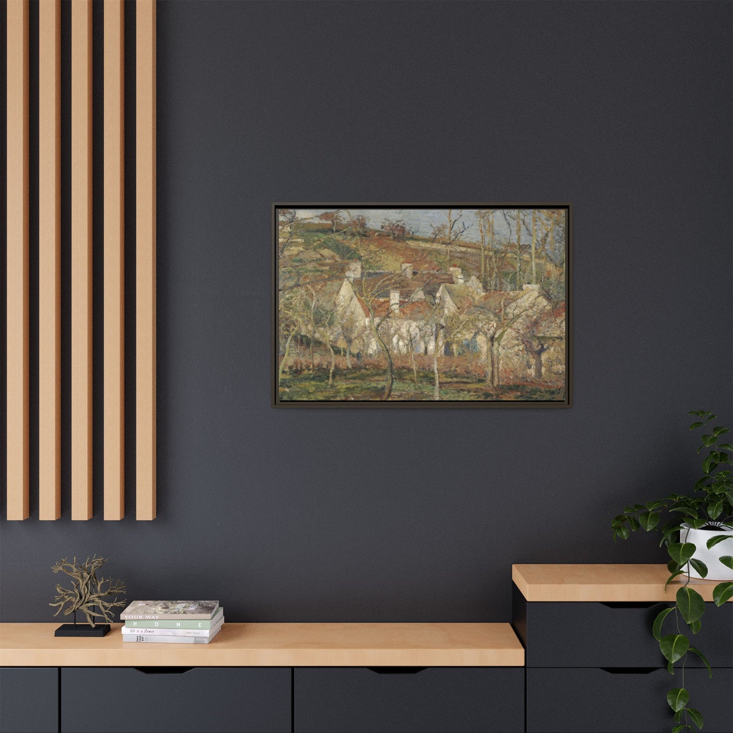 Pissarro, Camille - Red Roofs, Corner of a Village in Winter (1877) - Matte Canvas, Framed
