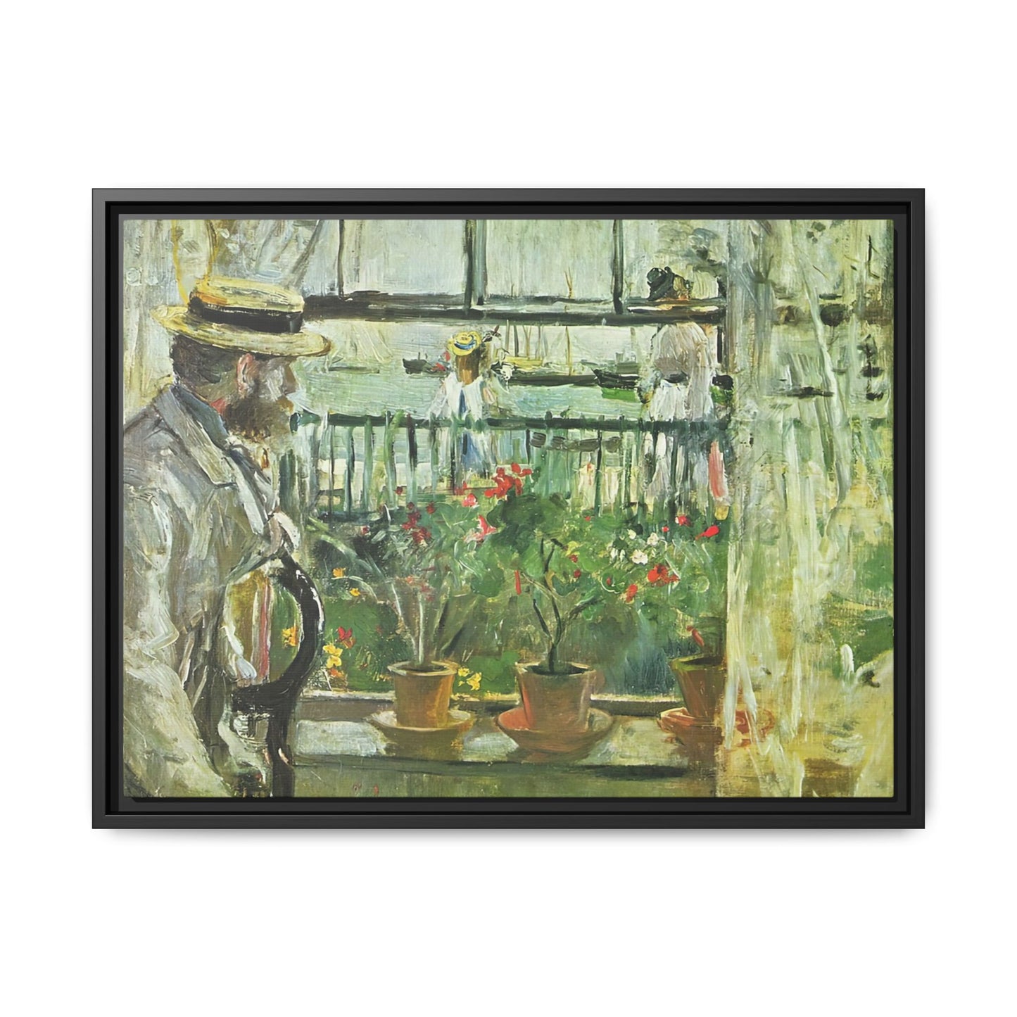 Morisot, Berthe - Eugene Manet on the Isle of Wight (1875) - Matte Canvas, Framed